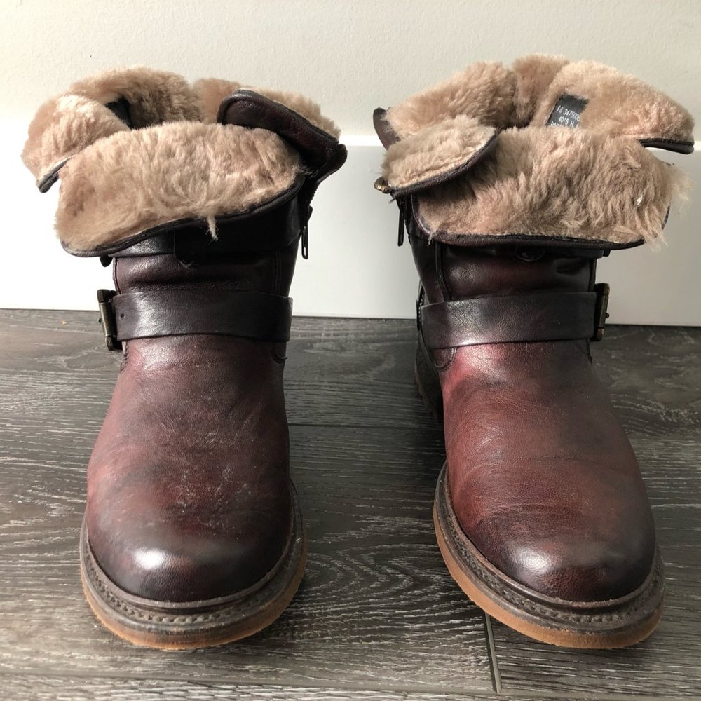 FRYE Valerie Shearling Lined Strappy Ankle Boot Size US 8 - Picture 9 of 16